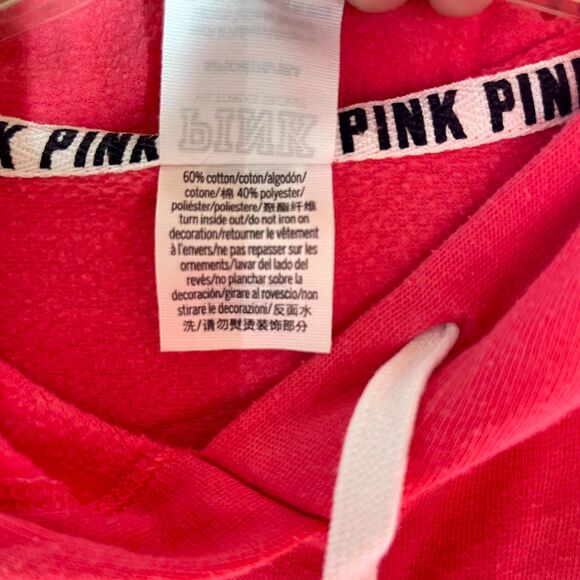 Victoria's Secret PINK Bright Pink Hoodie‎ with White Lettering Ladies Size S - Picture 8 of 10